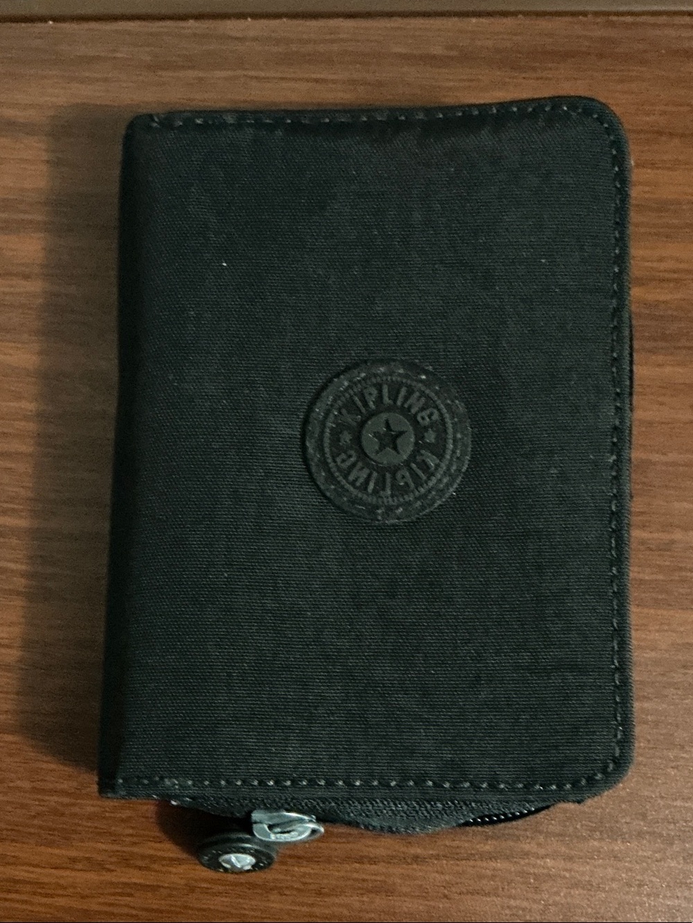 Kipling Black Fabric Zip Card Wallet